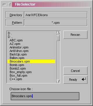 Select icon to display