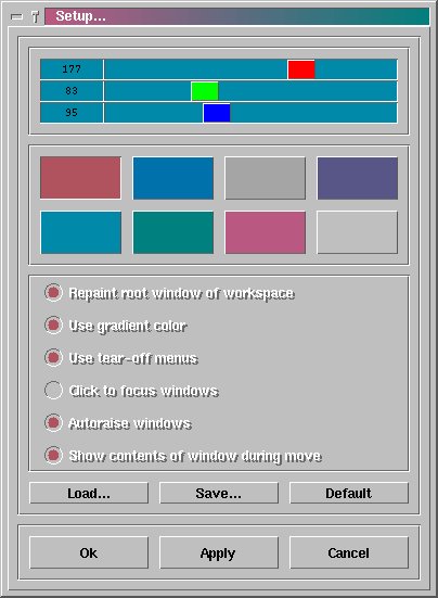 Setup dialog
